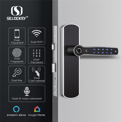 Dual Finger Print Bluetooth Family Renting House Smart Gate Door Locks